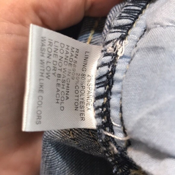 Gianni Bini Delia Med Wash Flare Cropped Raw Waist & Hem Bow Tie Boho Jeans Sz S - Picture 11 of 11